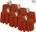 Fitable 6 Pack Rust Round Tablecloths - 108 Inches in Diameter - Stain Resistant and Washable Fall Table Clothes, Polyester Fabric Table Covers for Wedding, Party, Banquet, Formal Events