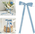 AIMUDI Dusty Blue Bows 5 × 10" Satin Bows for Gift Wrapping Twist Tie Bows Premade Ribbon Bows for Bouquets Invitations Baskets Crafts Wreaths Wedding Birthday Baby Shower Party Decorations, 36 PCs