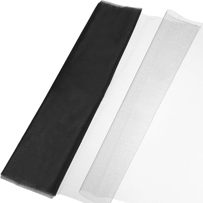 uxcell 19" by 5.5 Yard Tulle Fabric Backdrop Curtains for DIY Tutu Skirt Shower Decor Wedding Crafts Birthday Party Supplies, Black