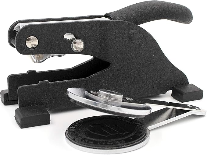 MaxMark Notary Seal Round Desk Embosser for Maryland State - Includes Gold Burst Seal Labels (50 Count)