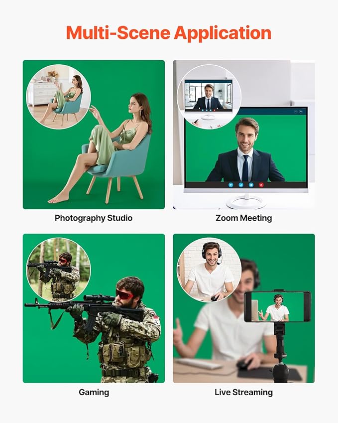 VEVOR Backdrop Stand, 5 x 6.5 ft Adjustable Photo Backdrop Stand Kit, Portable Background Backdrop Stand with 3 Crossbars, Heavy Duty Projector Screen Stand, for Wedding, Photo Video Studio & Party