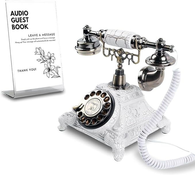 Audio GuestBook for Wedding - Record Customized Audio Messages with Guest Book – A Personal and Convenient Way to Preserve Your Special Occasions (Antique White)