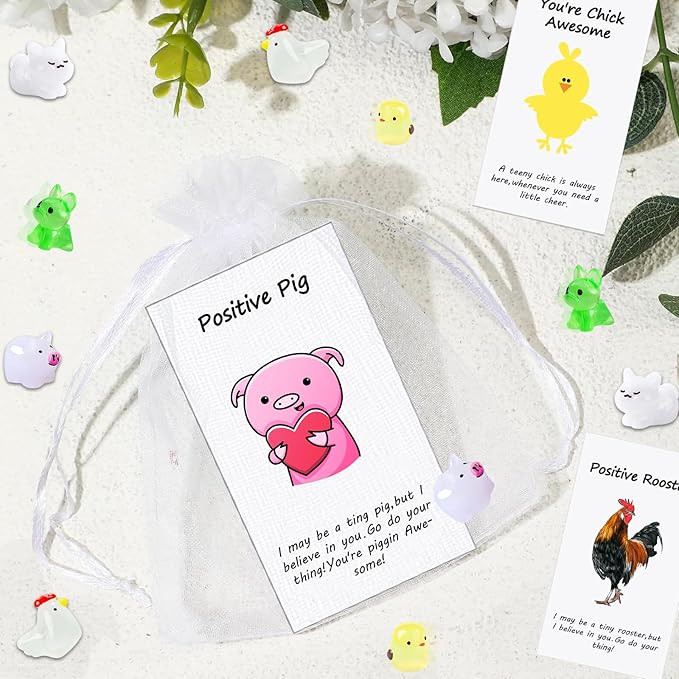 20 Set Employee Appreciation Gifts Bulk for Thank You Staff Back to School Student Teacher Office Coworker Nurse Pocket Gift Favors Animal Pun Inspirational Note Cards Pigs Dogs Cats Hens Favors