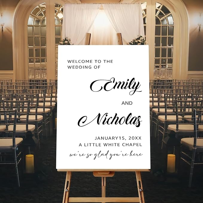 Personalized Wedding Welcome Sign Template, Modern Minimalist Reception Board, Editable Printable Wedding Sign