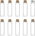 uxcell 10Pcs Mini Glass Bottles with Cork Stoppers, 20ml Small Clear Bottles Glass Empty Jars Vials for DIY Crafts Party Wedding Decor Favors