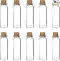 uxcell 10Pcs Mini Glass Bottles with Cork Stoppers, 15ml Small Clear Bottles Glass Empty Jars Vials for DIY Crafts Party Wedding Decor Favors