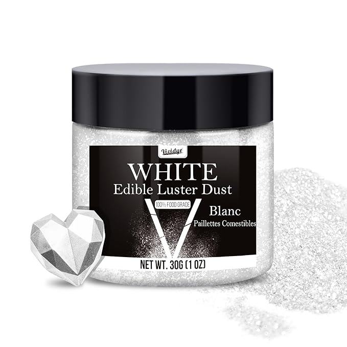 Edible Glitter - 30g / 1oz Luster Dust Edible Glimmer Powder for Sparkling Drinks, Foods, Wine, Cake - Food Grade Shimmer Dust Powder for Baking, Beverage, Cookies Decoration
