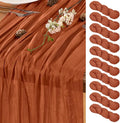 Terracotta Table Runner Cheesecloth Table Runner 10 Pack 10FT Farmhouse Table Runners 120 Inches Fall Table Decor Dining Room Centerpiece Wedding Boho Baby Shower Birthday