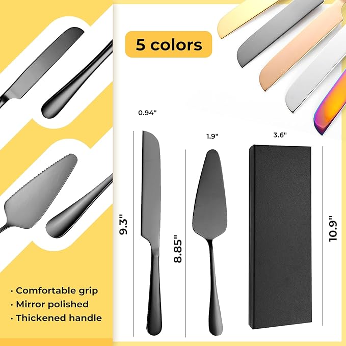 Personalized Wedding Cake Knife and Server Set Stainless Steel Cake Cutter Server Engraved Cake Cutting Set for Wedding Anniversary Engagement Birthday Gifts