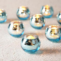 Homemory 24 Pcs Blue Votive Candle Holders, Round Mercury Glass Candle Holder, Tealight Candle Holders for Table Centerpieces, Baby Showe, Anniversary, Wedding, Home Decor, Halloween, Christmas