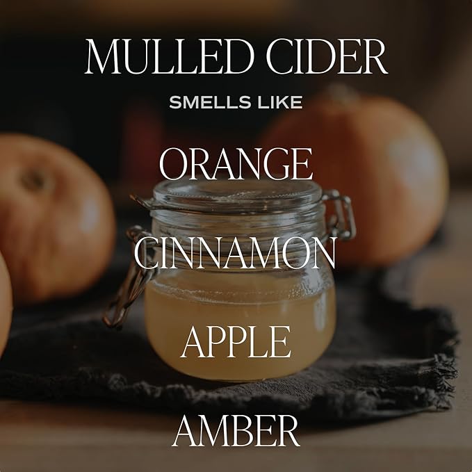 Sweet Water Decor Mulled Cider Candle - Fall Scented with Cinnamon, Icing and Cinnamon Buttery Pastry for Home - Fall Soy Candle with 40 Hours Burn Time - 9Oz Gold Lid Clear Jar Mulled Cider Scents