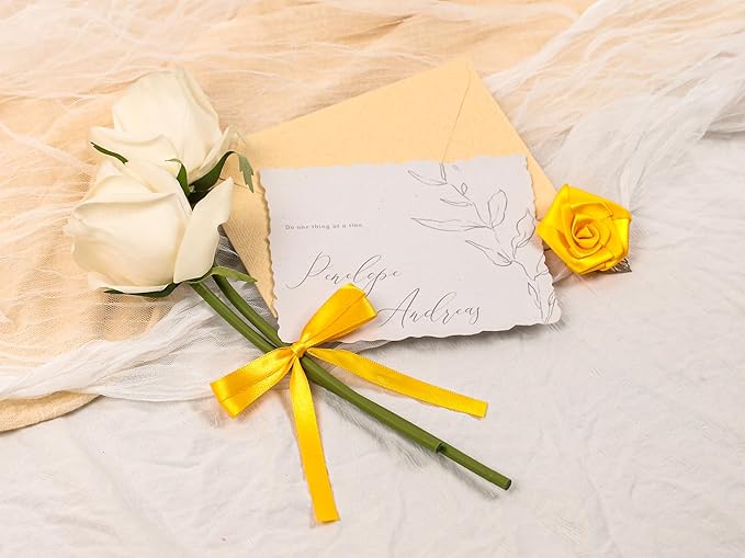 Yellow Satin Ribbon 3/8 inch X Continuous 50 Yards, Single Face Polyester Ribbon Perfect for Gift Wrapping, Flower Bouquet, Wedding Decor, Crafts, Bow Making, Sewing and More