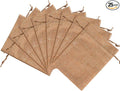 Lucky Monet 25/50/100PCS Burlap Gift Bags Wedding Hessian Jute Bags Linen Jewelry Pouches with Drawstring for Birthday, Party, Wedding Favors, Present, Art and DIY Craft (25Pcs, Coffee, 7” x 9”)