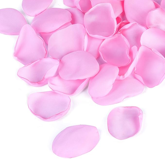 300pcs Silk Rose Petals Pink Artificial Flower Petals for Wedding Flower Girl Basket Table Centerpieces Party Favor Romantic Night Decoration -Pink