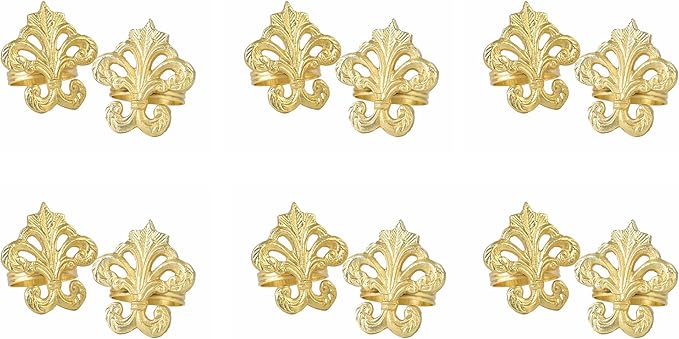 12-Pack Gold Napkin Rings - Shiny Metal Napkin Rings - Premium Lightweight Metal Napkin Holders for Elegant Dining, Weddings, Parties & Everyday Décor - ALPHA Living HOME