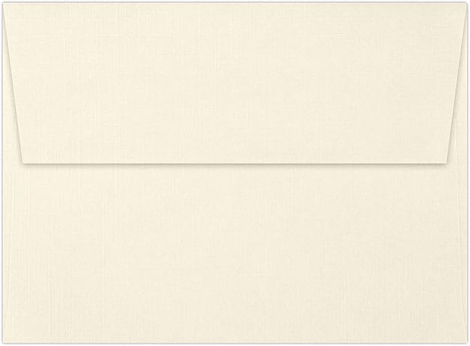 LUXPaper A7 Invitation Envelopes | Peel & Press | 5 1/4" x 7 1/4" | Natural Linen | 80lb. Text | 50 Qty