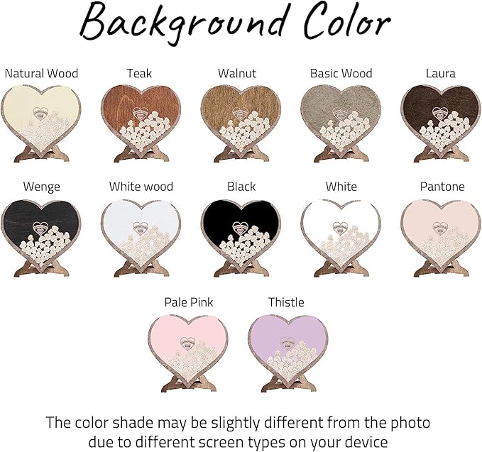 Rustic Personalized Wedding Guest Book: Heart Drop Design, Heart, Circle & Rectangle Frames. Premium Wooden Drop Box, Unique Bridal Decor & Gift