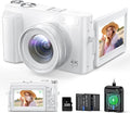 Zostuic 4K Digital Camera, 48MP Autofocus Anti-Shake Vlogging Camera for YouTube Video, 3'' 180Flip Screen with Flash 16X Zoom 32GB Card, Compact Travel Camera with Battery Charger