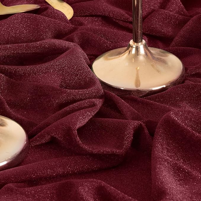 MLMW Christmas Wedding Arch Draping Fabric 2 Panels 29" x 20Ft Burgundy Sheer Wedding Arch Backdrop Drapes Outdoor Curtain for Ceremony Party Background Ceiling Decor