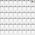 novelinks 8 oz Clear Plastic Jars with Screw-On Lids - BPA-Free Refillable Storage Containers for Slime, Spices, Crafts, Kitchen & Home Organization (48 Pack,Silver)