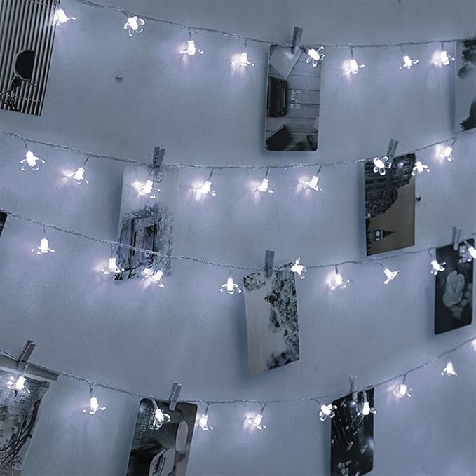 Fairy Cool White Flower String Lights, 33ft 100 LED Plug in 8 Lighting Mode Cherry Blossom Indoor Wall Ceiling Window Decorations, Aesthetic Lamp Decor for Christmas Holiday Easter Bed Room