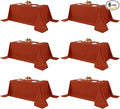 Fitable Rust Table Clothes for Rectangle Tables, 6 Pack - 90 x 156 Inch - Reusable and Elegant Fall Tablecloths, Polyester Fabric Table Covers for Wedding, Party, Banquet, Formal Events
