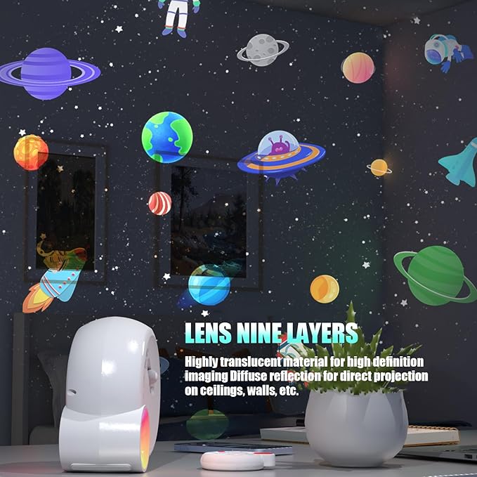 Star Projector, Galaxy Light for Bedroom, Home Planetarium with Remote Control, Realistic Starry Night Ceiling Projector - White
