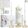 Extrogif Unity Pillar Candles for Wedding Ceremony Set - 3 Wedding Candles Unity Set with Holders – Rustic Farmhouse Style for Religious Ceremony, Anniversaries