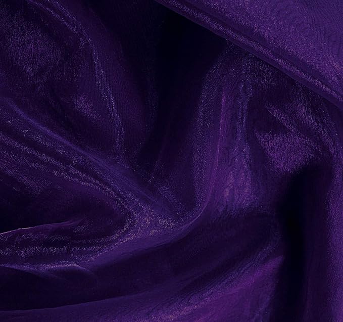 VDS Purple Organza Fabric, 45 Yards Continuous, 45” Wide, Wedding Party Decoration Iridescent Crystal Sheer Shiny Organza Tulle Bridal Dress DIY Crafts Costume Sewing Backdrop Arch Cloth