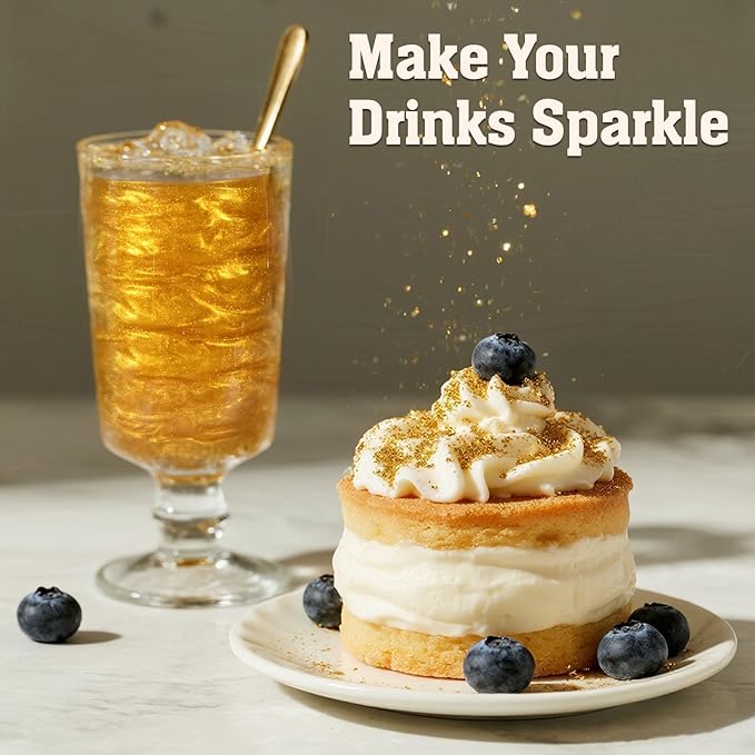 Twisweet Silver Edible Glitter for Drinks, Food Grade 10g Sparkling Sprinkles Cake Decorating Supplies, Edible Luster Dust for Cocktail Beverages, Food Coloring Shimmer Powder for Cupcakes Cookies Cake Decorations