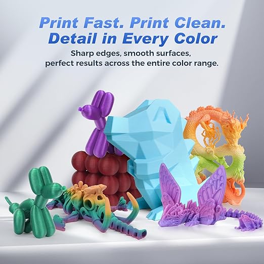 FLASHFORGE Rapid PLA Filament 1.75mm +/- 0.02mm Burnt Titanium to Abyssal Red Gradient, Max 500mm/s High Speed Printing, 3D Printer Filament 1kg(2.2lbs), Changing Colors with Light