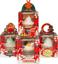 qiqee Christmas Individual Cupcake Boxes 50pcs Individual Cupcake Boxes with Window 3.7" 3.7"*4.5" Cupcake Box for Christmas