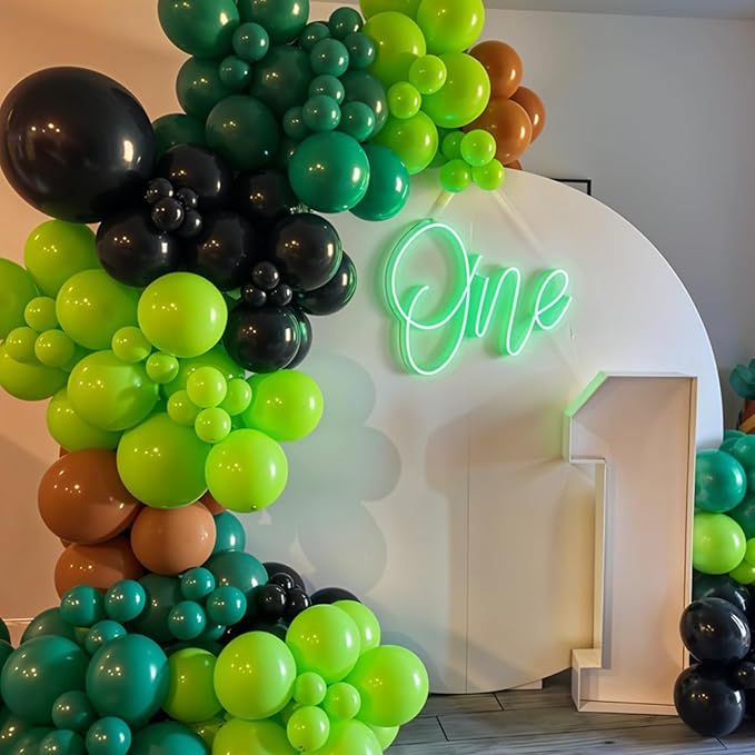 Green Brown Camo Balloons,12 Inch Dark Green Black Metallic Green Gold for Camping Jungle Army Theme Birthday Baby Shower Party Decorations