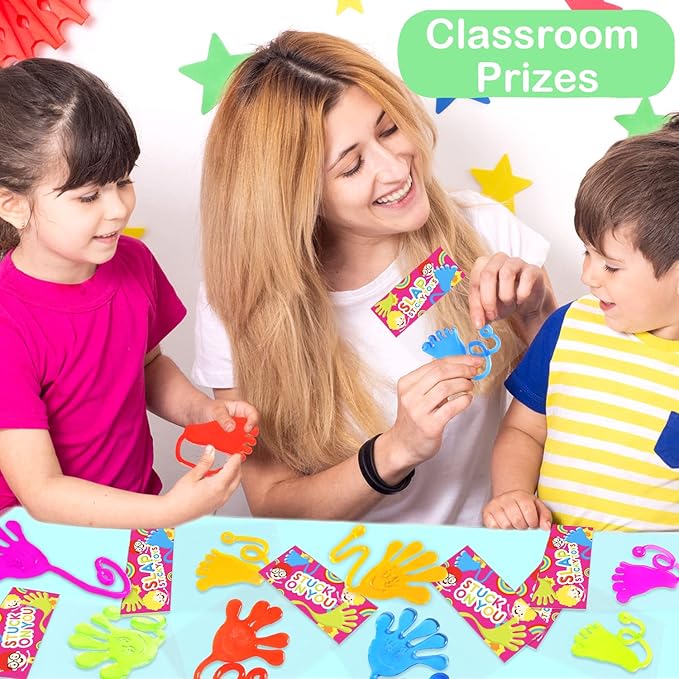 Bulk Toys Gifts for Kids Prizes (60 PCS), Halloween Large Sticky Hands & Feet Party Favors Supplies for Toddlers, Classroom Birthday Pinata Goodie Bag Stuffer Fillers Non Candy Treats for Boys Girls