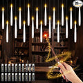 Halloween Decorations, 20 Pcs Floating Candles with Wand Remote, Battery (indluded) Operated Magic Wand Hanging LED Candles, Flameless Flickering Taper Candles for Halloween Christmas Decor Birthday