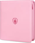 Premium Zip Card Binder 12 Pocket, Fabmaker 912 Pockets Trading Card Binder, PU Zipper Card Collection Album, Sturdy Side-Loading Card Book Holder for MTG, TCG, Game Cards, Sports Cards, Pink