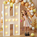 imprsv Marquee Light Up Letters, 4FT Mosaic Letters with Light for Baby Shower Graduation Party Decor, Large H for Engagement Wedding Party Decorations (Need to Assemble)