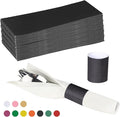 Germiwipe Napkin Bands,Paper Napkin Rings Self Adhesive,Silverware Wraps Bands (Black - 500pcs)