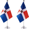 ZXvZYT 2 Pack Dominica flag Dominican Table Flag Small Mini Dominican Republic Desk Flags With Stand Base,International Festival Events Celebration Decorate,Home office Decorations
