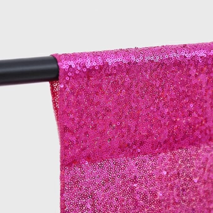 JYFLZQ Hot Pink Sequin Backdrop Curtain 10x10ft Fuchsia Glitter Photo Booth Photography Backdrop Background Shimmer Wall Backdrop Party Decorations
