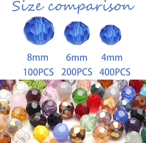 100PCS 8MM Crystal Glass Beads - Yellow Series Rondelle Faceted Crystal Glass Beads for Jewelry Making, Bracelet Making, DIY Crafts, Wind Chimes, Suncatchers