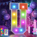 imprsv 3FT Colorful Marquee Light Up Letters U, 18 Colors Light Up Sign Alphabet Sign with Remote, One Letters First Birthday, Large Letters for Birthday Engagement Anniversary Wedding Party Decor