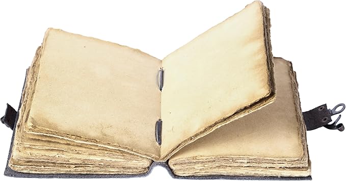 Vintage Leather Journal Handmade Buffalo Non-Refillable Deckle Edge Paper – Leather Bound Journal for Women Men, C-Lock Closure, Ideal for Writing & Travel for Artists (Grey)