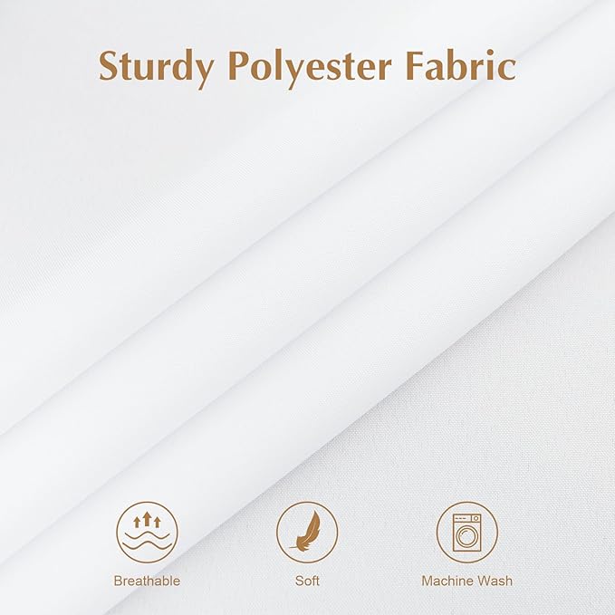 2 Pack Round Table Cloth 48 Inch White Tablecloth Washable Polyester Solid Dining Table Cover for Birthday Party Dinner Holiday Outdoor Indoor