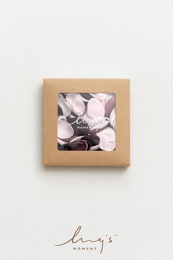 Ling's Moment Rose Petals, Silk Flower Petals for Wedding/Aisle/Flower Girl Baskets/Table Centerpiece Décor,etc.Purple Plum White 200pcs