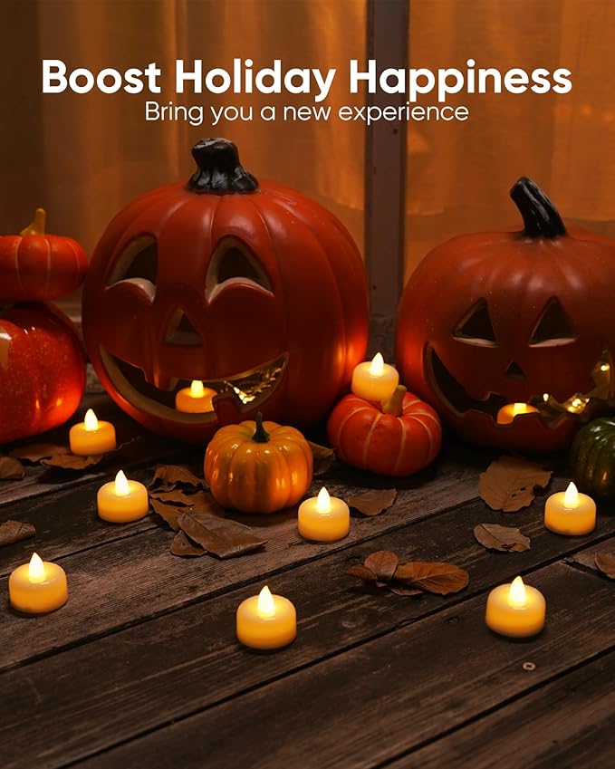 Amagic 150Pack Flameless LED Tea Lights Candles Battery Operated, Electric Fake Tealight Candles for Votive, Halloween, Christmas, Home Decor, Wedding, Table Decor (150Pack)
