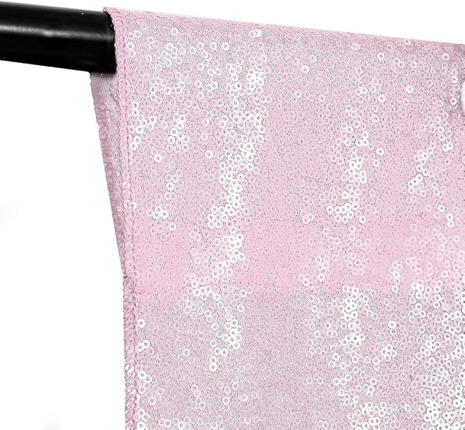 Pink Sequin Backdrop Curtains 2 Panels 2FTx8FT Glitter Drapes Sparkly Pink Photo Backdrop Party Wedding Baby Shower Curtain Sparkle Photography Background