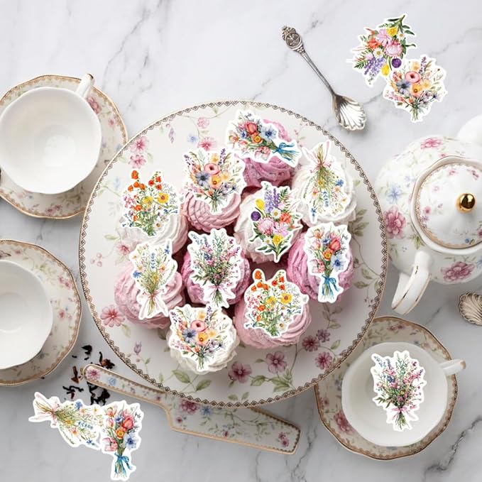 42PCS Edible Wildflower Cupcake Toppers Wafer Paper Baby in Bloom Baby Shower Decorations Flower Birthday Party Decorations Wildflower Cake Toppers for Birthday Party Supplies (Wildflowers)