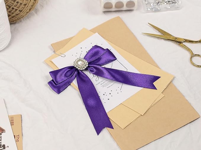Purple Satin Ribbon 1 inch X Continuous 25 Yards, Single Face Polyester Ribbon Perfect for Gift Wrapping, Flower Bouquet, Wedding Decor, Crafts, Bow Making, Sewing and More