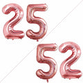 GOER Number 25 Balloons for 25th Birthday Party Decorations,42 Inch Jumbo Foil Helium 52 Balloons for 52nd Birthday Party Decoration (Rose Gold)